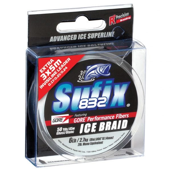 Sufix 832 Ice Neon Kuitusiima 50 M + Fluorocarbon Peruke 5 M 3 Kpl